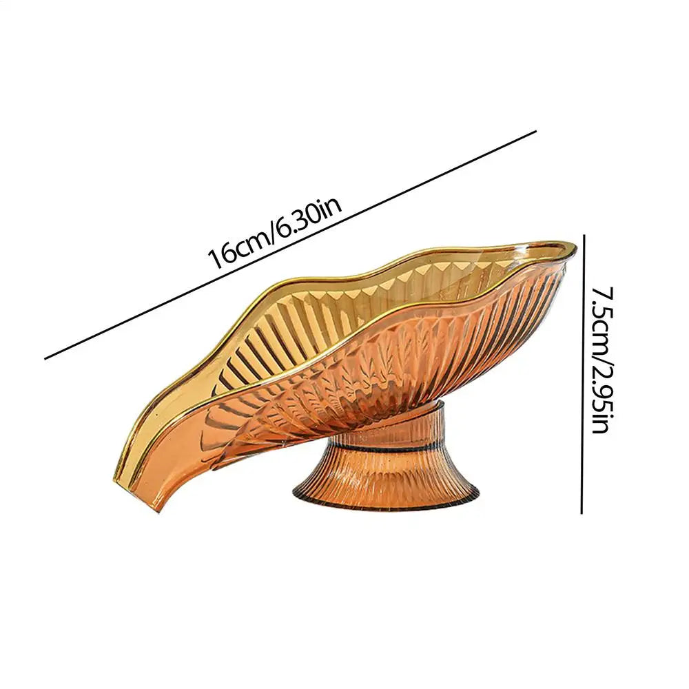 Leaf Self-Draining Soap Dish – Clear Non-Slip Soap Holder Tray
