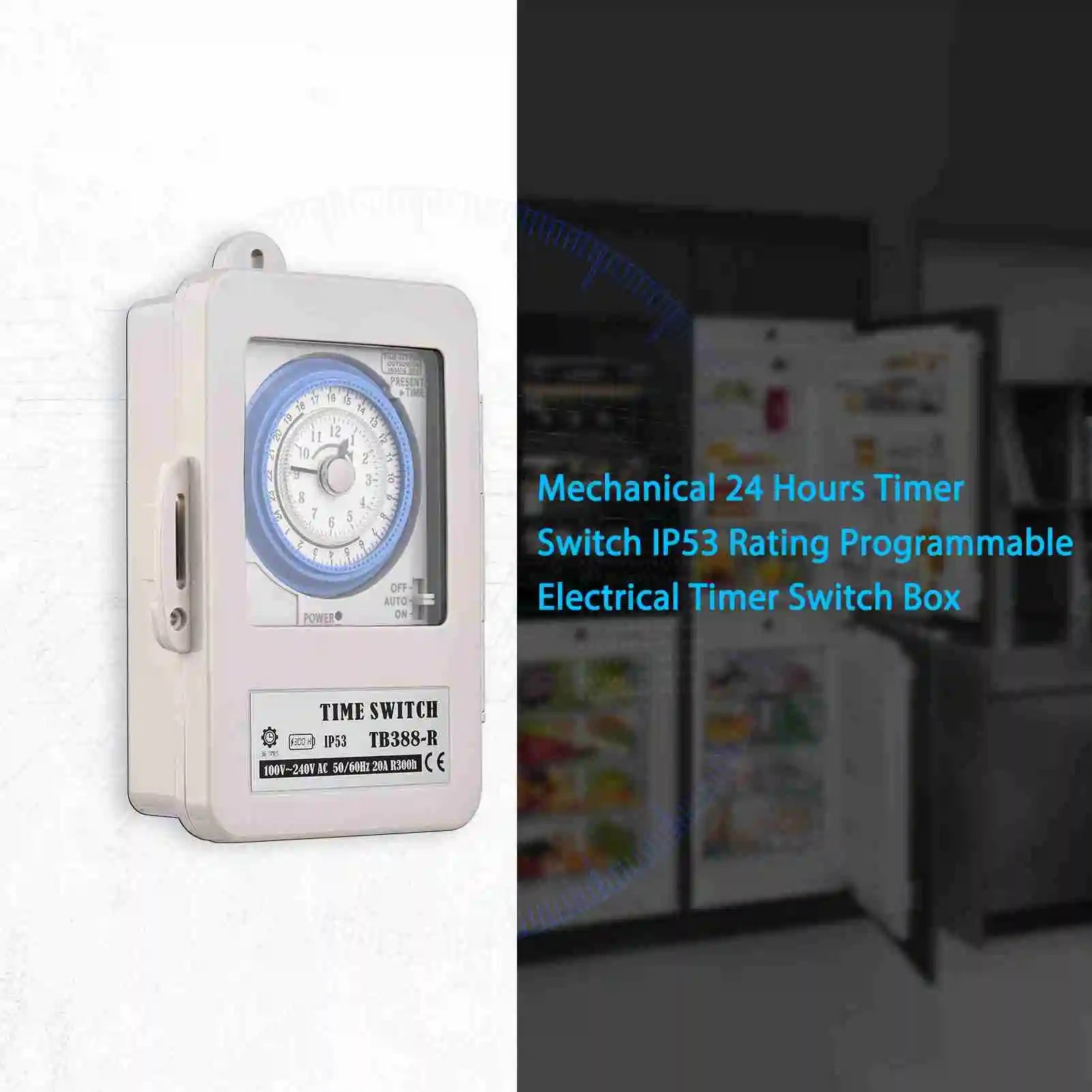 Mechanical 24 Hours Timer Switch IP53 Rating Programmable Electrical Timer Switch Box AC 100-240V 15 Minutes Interval 96 Times Peaceful Pleasures Health and Wellness