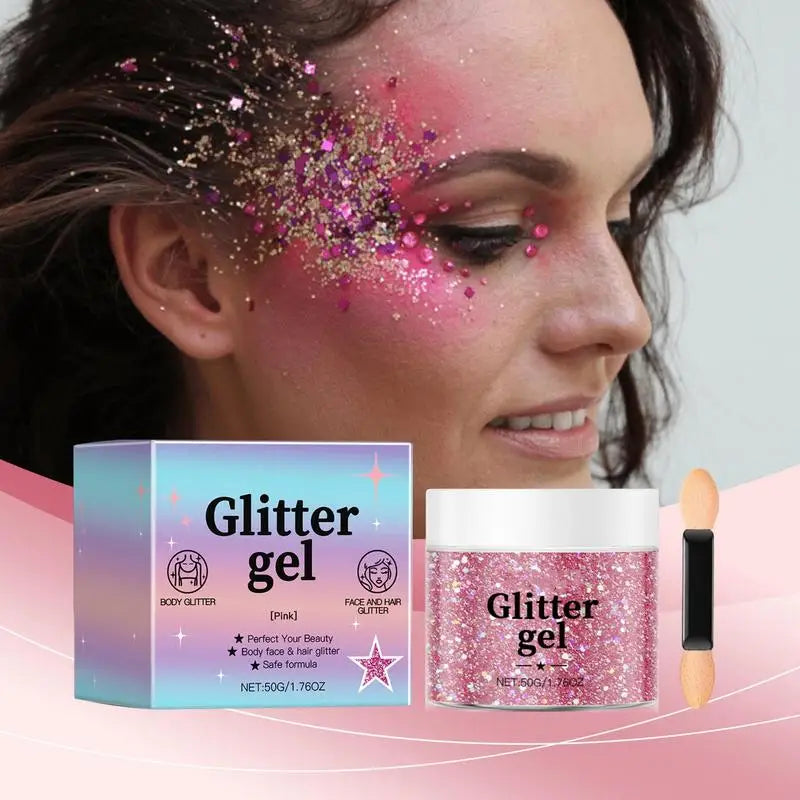 Body Glitter Gel – Holographic Face, Eye, Hair & Lip Sparkle