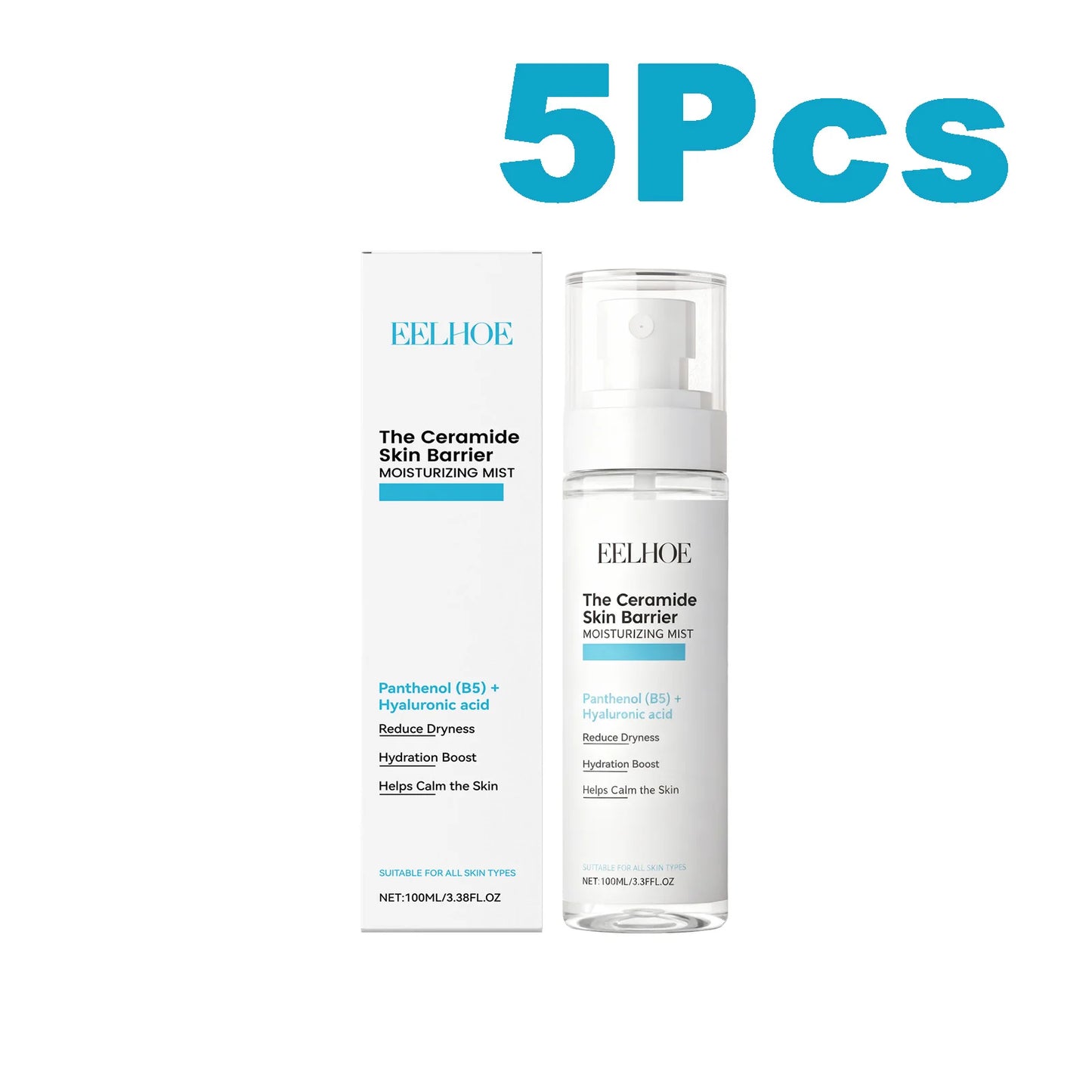 Hyaluronic Acid Face Mist – Pore Tightening & Hydrating Toner Peaceful Pleasures Health and Wellness 5 x 100ml Boxed