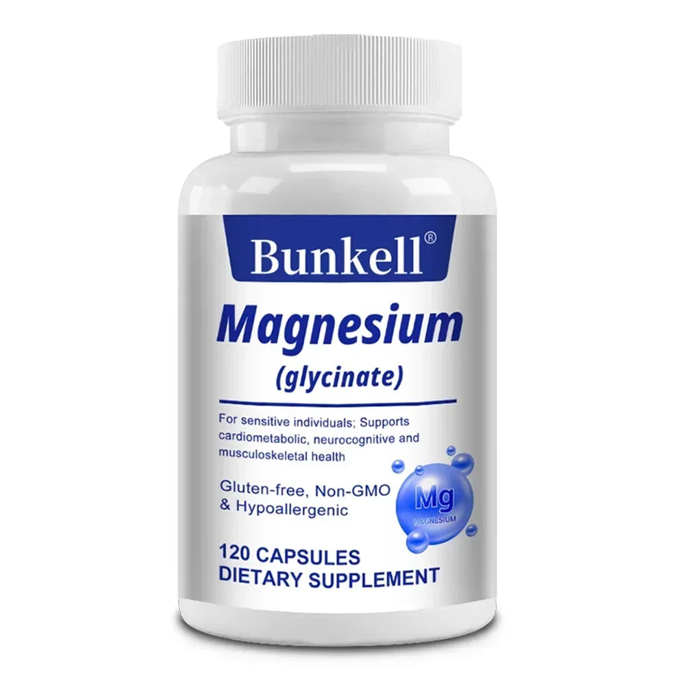 Bunkell Magnesium Glycinate 120 Veggie Caps | High Absorption