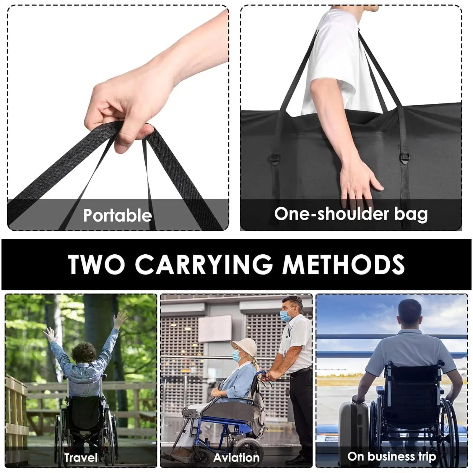 Waterproof Wheelchair Carry Bag | Oxford Cloth Camping Carrier Wheelchair Carrier Bag Peaceful Pleasures Health and Wellness