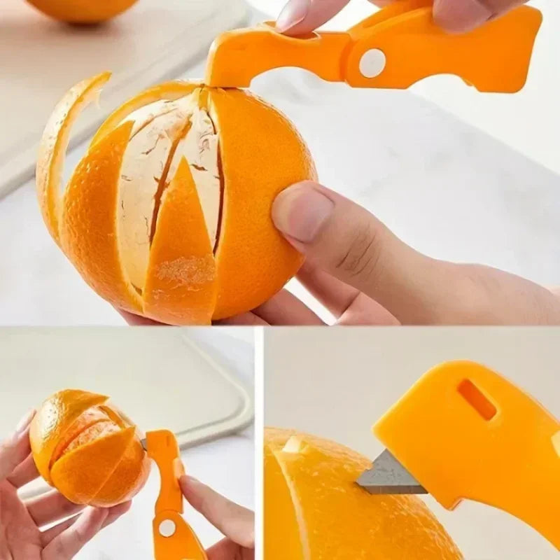1pc/2pcs peeler,plastic folding handle fruit peeler tool,vegetable and fruit cutter,creative lemon and grapefruit peeler,kitchen Peaceful Pleasures Health and Wellness