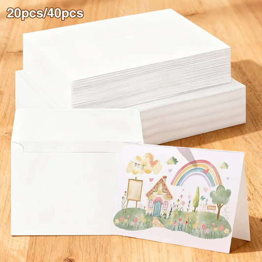 300GSM Watercolor Paper Greeting Cards 20/40pcs with Envelopes Watercolor Greeting Cards Peaceful Pleasures Health and Wellness