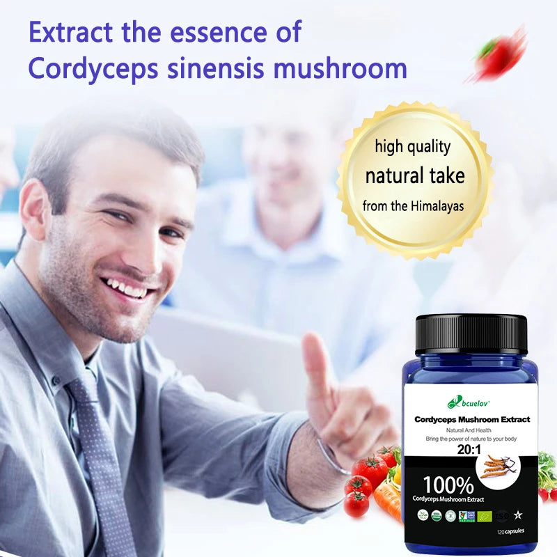 Pure Cordyceps Mushroom Extract – Energy & Immune Support Capsules