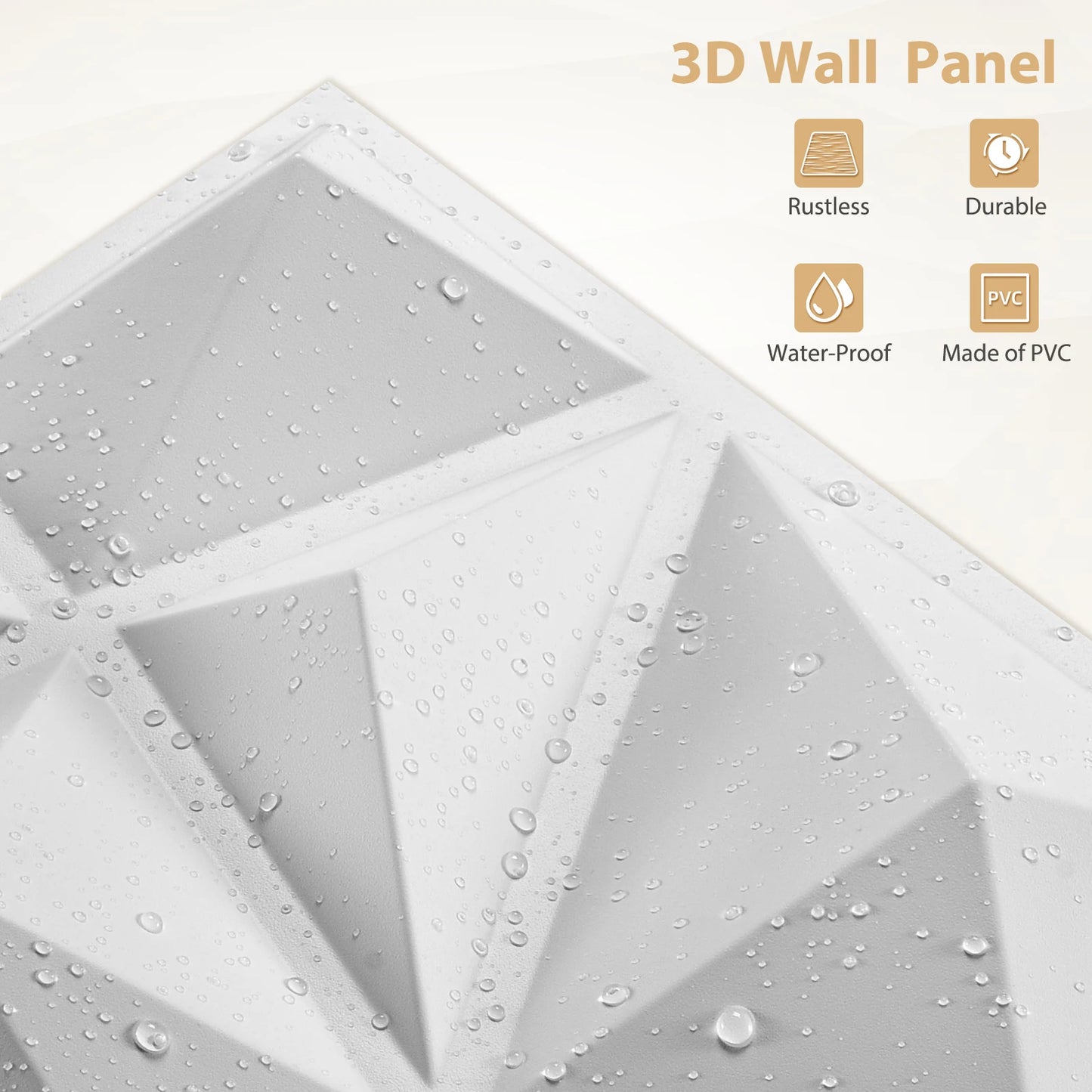 20/30PCS 3D diamond patterned PVC wall panel, suitable for indoor wall decoration, 11.8 x 11.8 inches (including tape) Peaceful Pleasures Health and Wellness