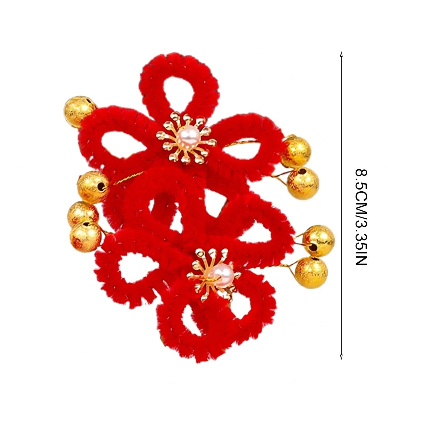 Vintage Red Flower Hair Comb for Chinese Wedding Bridal Headdress with Artificial Fur and ABS Plastic Peaceful Pleasures Health and Wellness