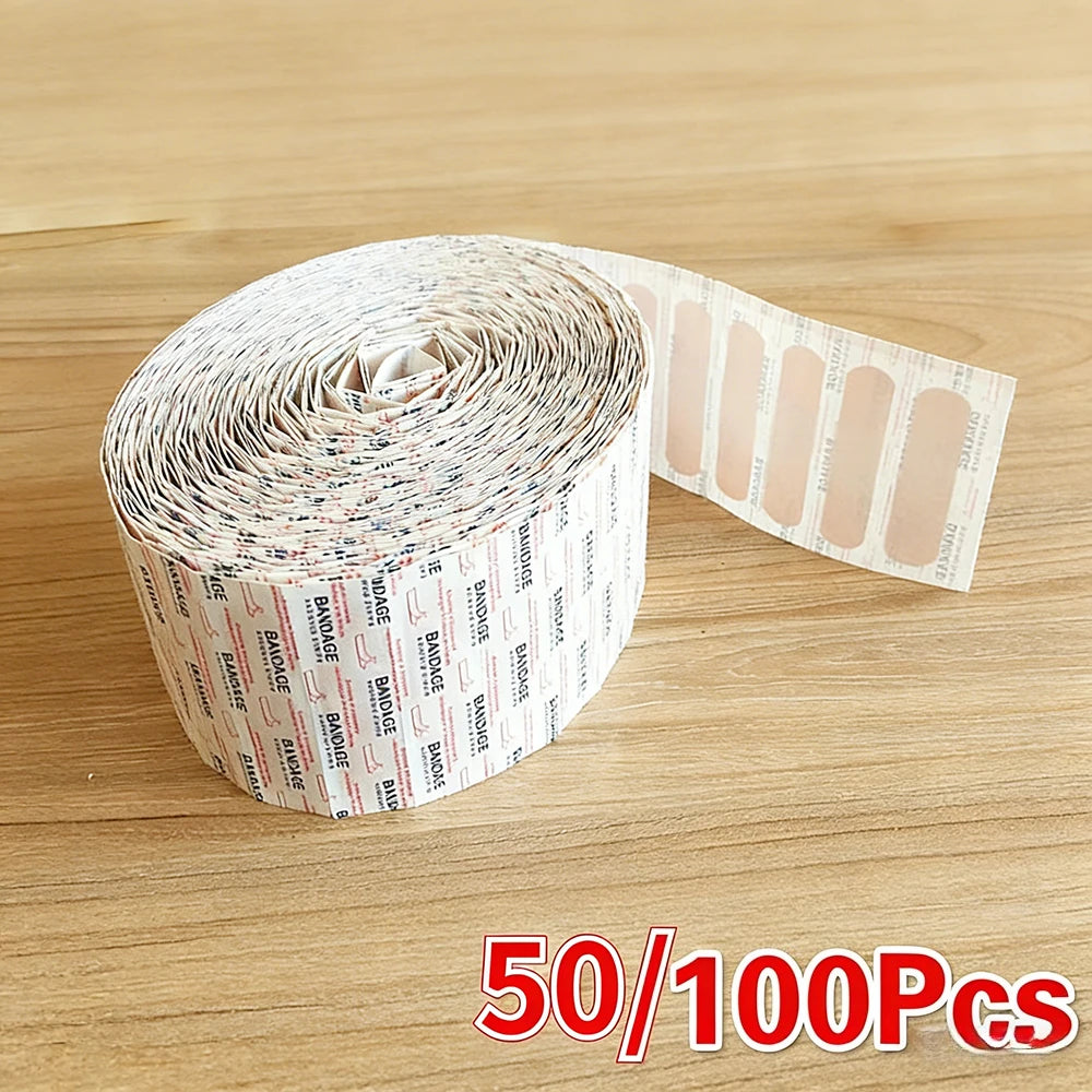 50/100Pcs Waterproof Breathable Cushion Adhesive Plaster Wound Hemostasis Sticker Band First Aid Medical Gauze Bandage band,aids Peaceful Pleasures Health and Wellness