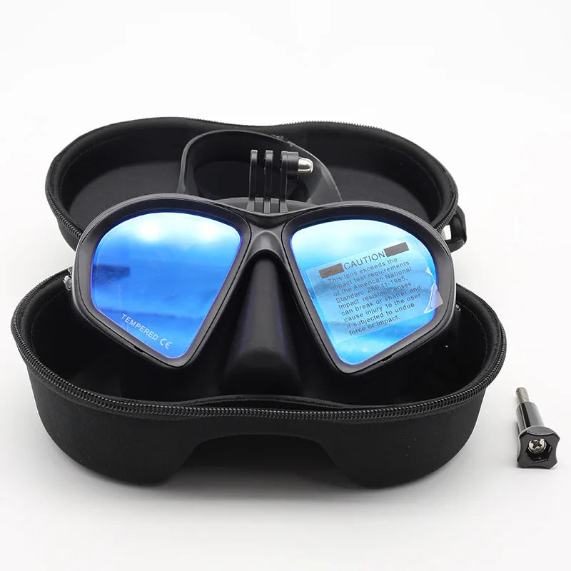 Pro Low-Volume Freediving Snorkel Mask with Camera Mount