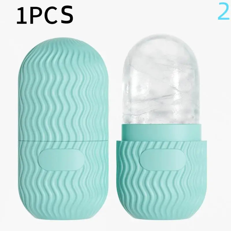 Silicone Cube Tray Shape Face Facial Ice Roller Massage Face Massage Roller Facial Reusable Ice Face Roller Skincare Tool Peaceful Pleasures Health and Wellness Light blue 2