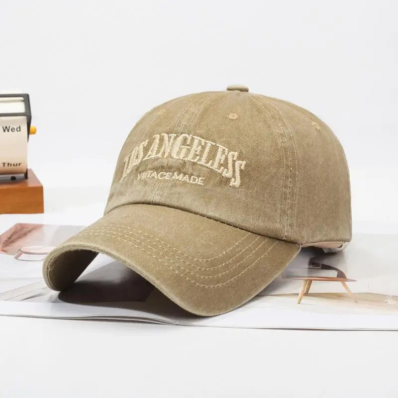 Washed Embroidered Baseball Cap – Unisex Adjustable Sun Hat