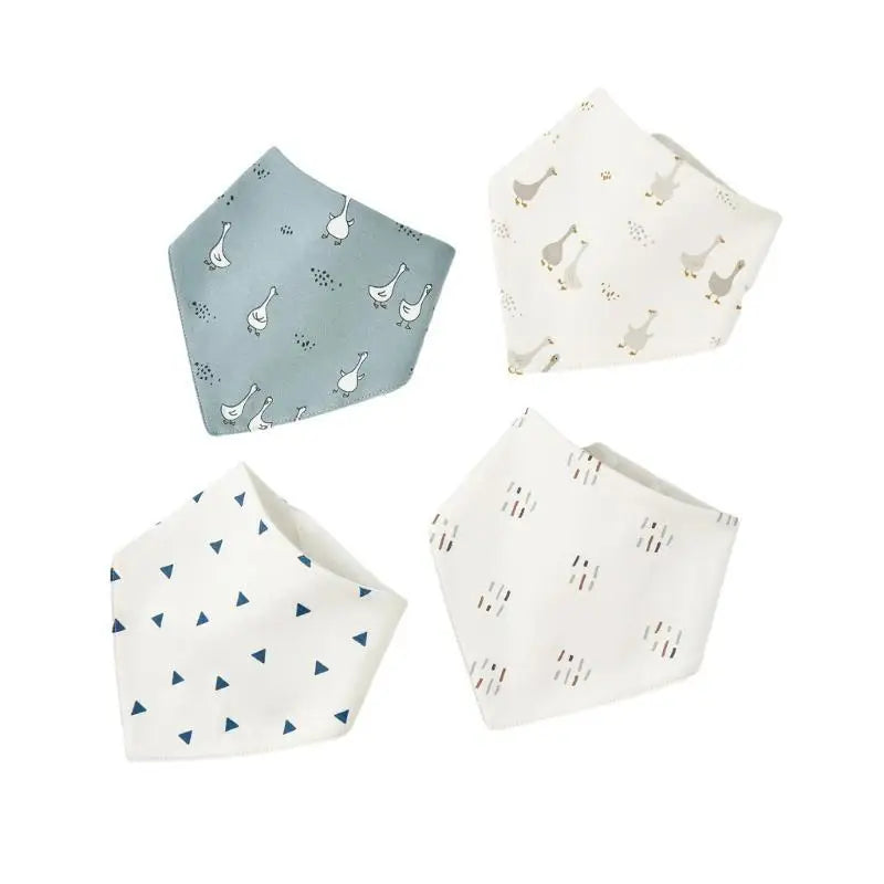 Baby Bandana Bibs 4-Pack | Waterproof Cotton Drool Bibs