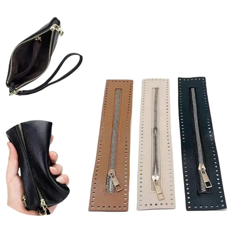 Repair Zipper Strip Braided Tape with Needle Holes PU Leather Luggage Bag Hardware Accessories DIY Replacement Zipper Pull Peaceful Pleasures Health and Wellness