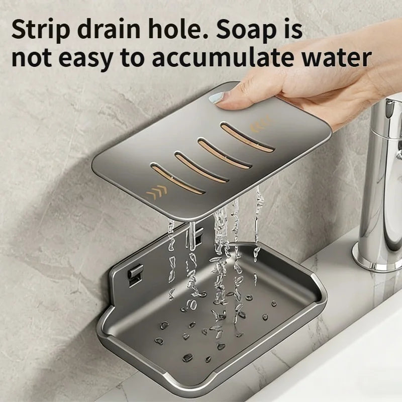 No Drill Wall Mount Corner Bathroom Shelf & Soap Holder Rack