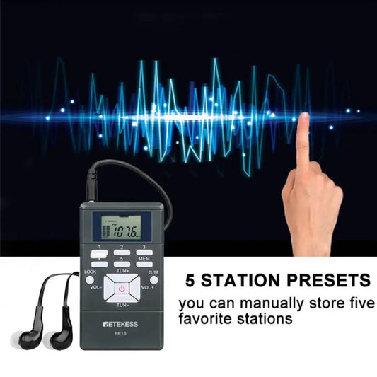 Mini Portable FM Radio LCD Display Built-In Speaker & Presets Portable FM Radio Peaceful Pleasures Health and Wellness