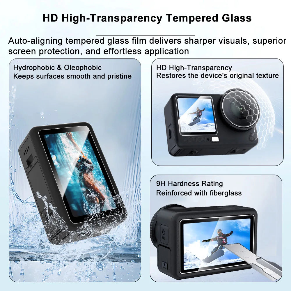 2 PCS For DJI Osmo Action6 HD High-Definition Tempered Glass Screen Protector Easy Installation Kit For DJI Osmo Action6 Camera Peaceful Pleasures Health and Wellness