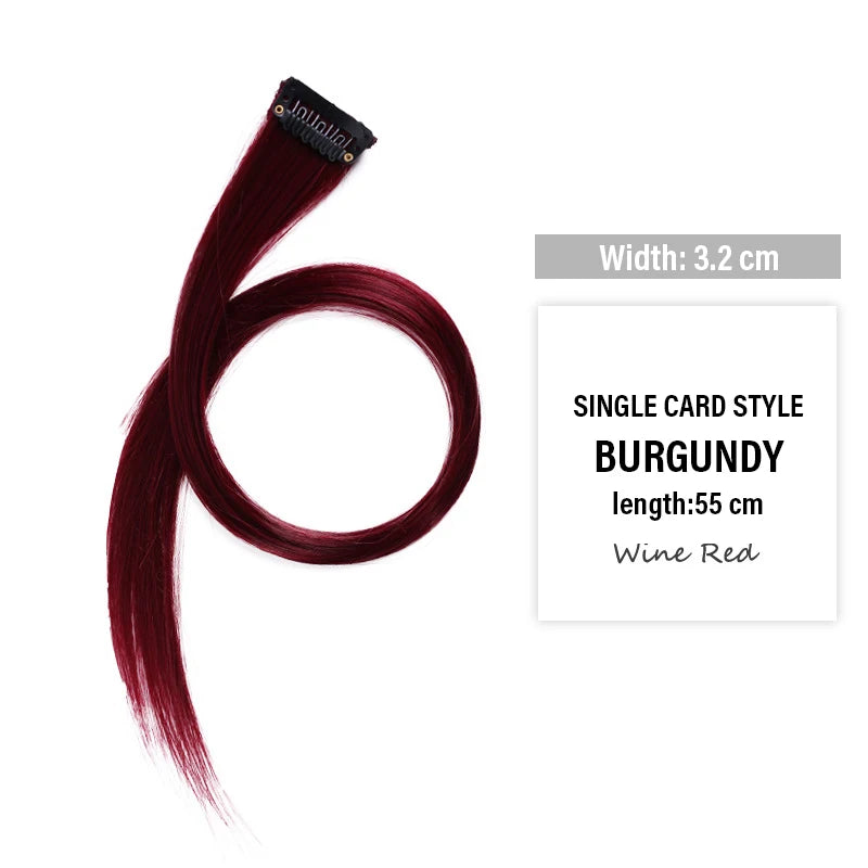 Colored Clip-In Hair Extensions | 55cm Synthetic Weft