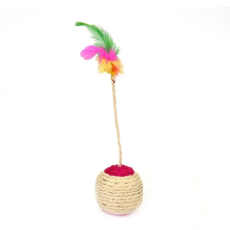 1-3pcs Feather Toys Training Kittens Pet Cat's Accessories Scratching Ball Things for Cats Supplies Products Home Garden Peaceful Pleasures Health and Wellness Ball diameter 6.5cm 3pcs
