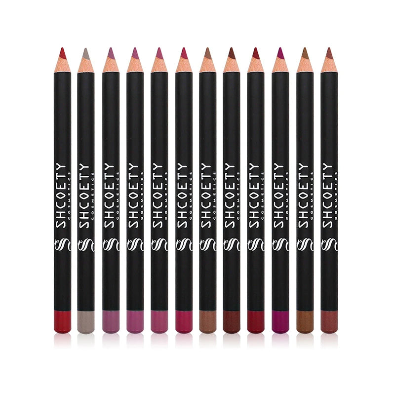 12pcs Matte Lipstick Lip Liner Set, 12 colors, nude, velvet, matte, soft mist, long-lasting, 0.8g*12 Peaceful Pleasures Health and Wellness Black