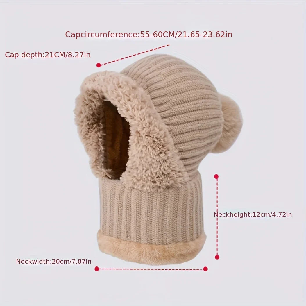 Knitted Balaclava Hat Scarf Mask – Windproof Full Face Winter Cap