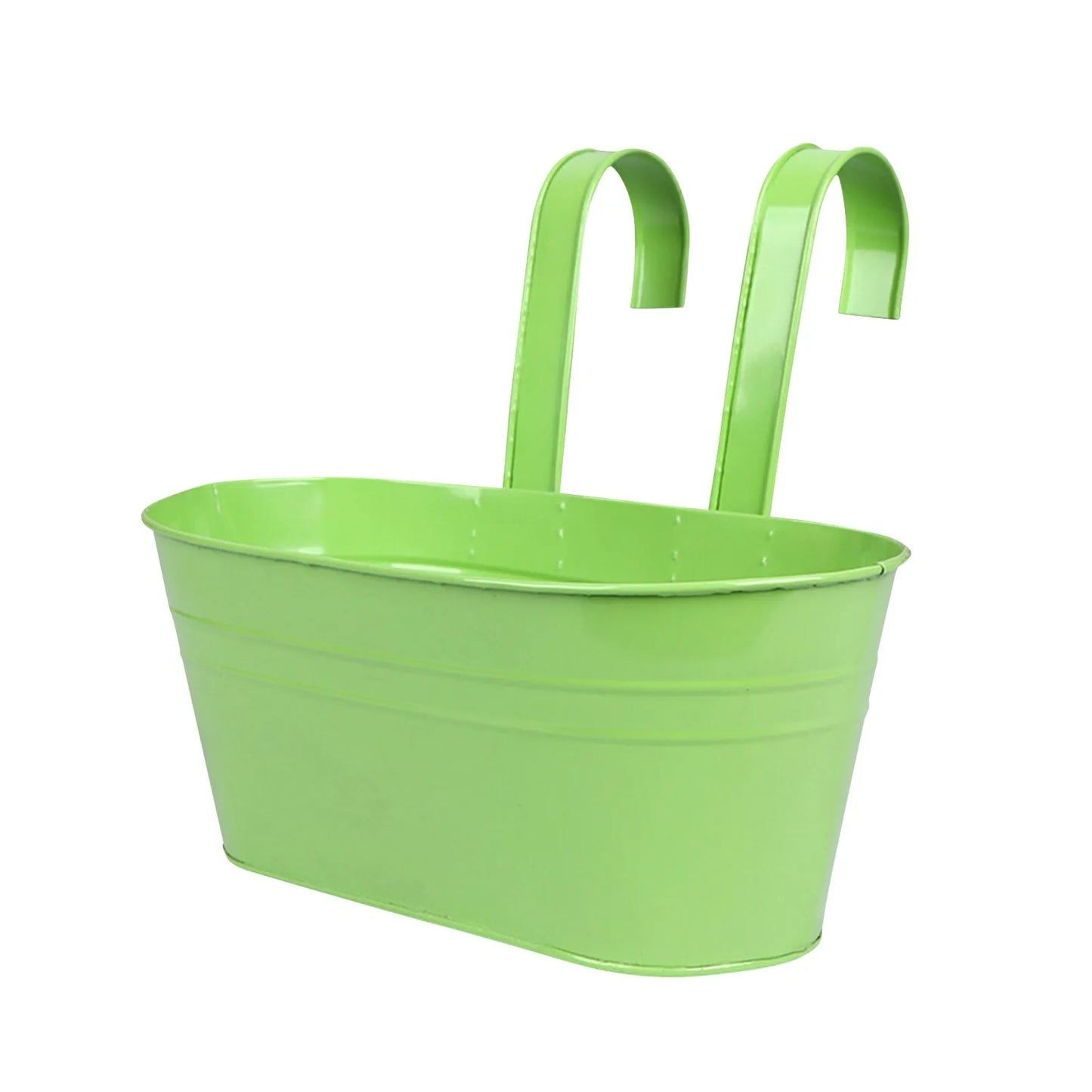 Metal Hanging Flower Pot – Balcony Fence Planter with Hook