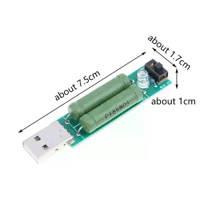 Mini USB Load Tester Power Bank Discharge Resistor 1A/2A