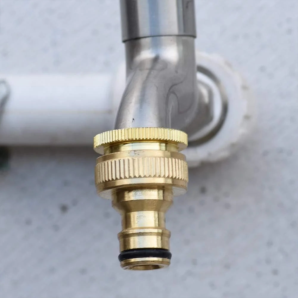 Quick Connector Water Pipe Tap Adaptor Fitting for 1/2"3/4"3/8"1/4" Irrigation Tube Water Stop Repair Joints Brass Garden Hose Peaceful Pleasures Health and Wellness
