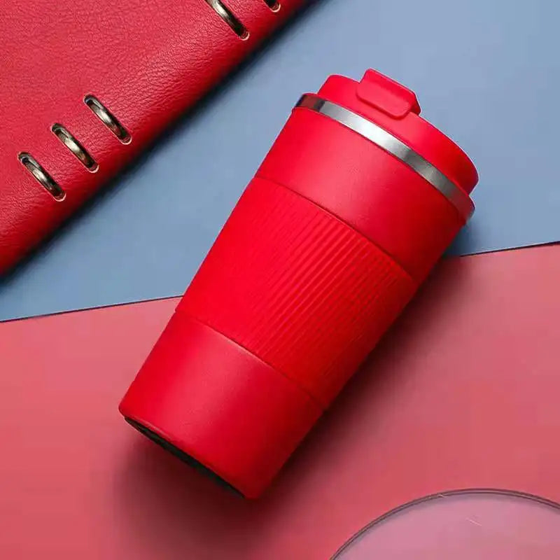 Stainless Steel Vacuum Insulated Car Coffee Cup | 6–12Hr Insulated Travel Mug Peaceful Pleasures Health and Wellness Red 380ml