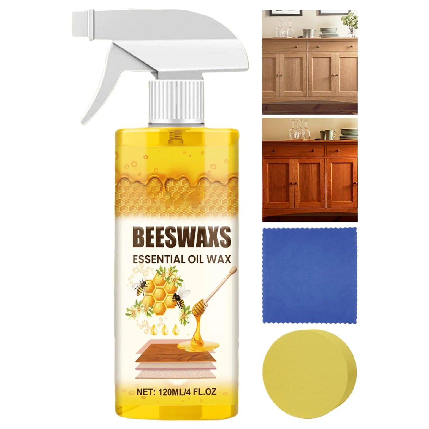 Wood Restorer & Beeswax Polish Spray 120ml – Furniture & Floors