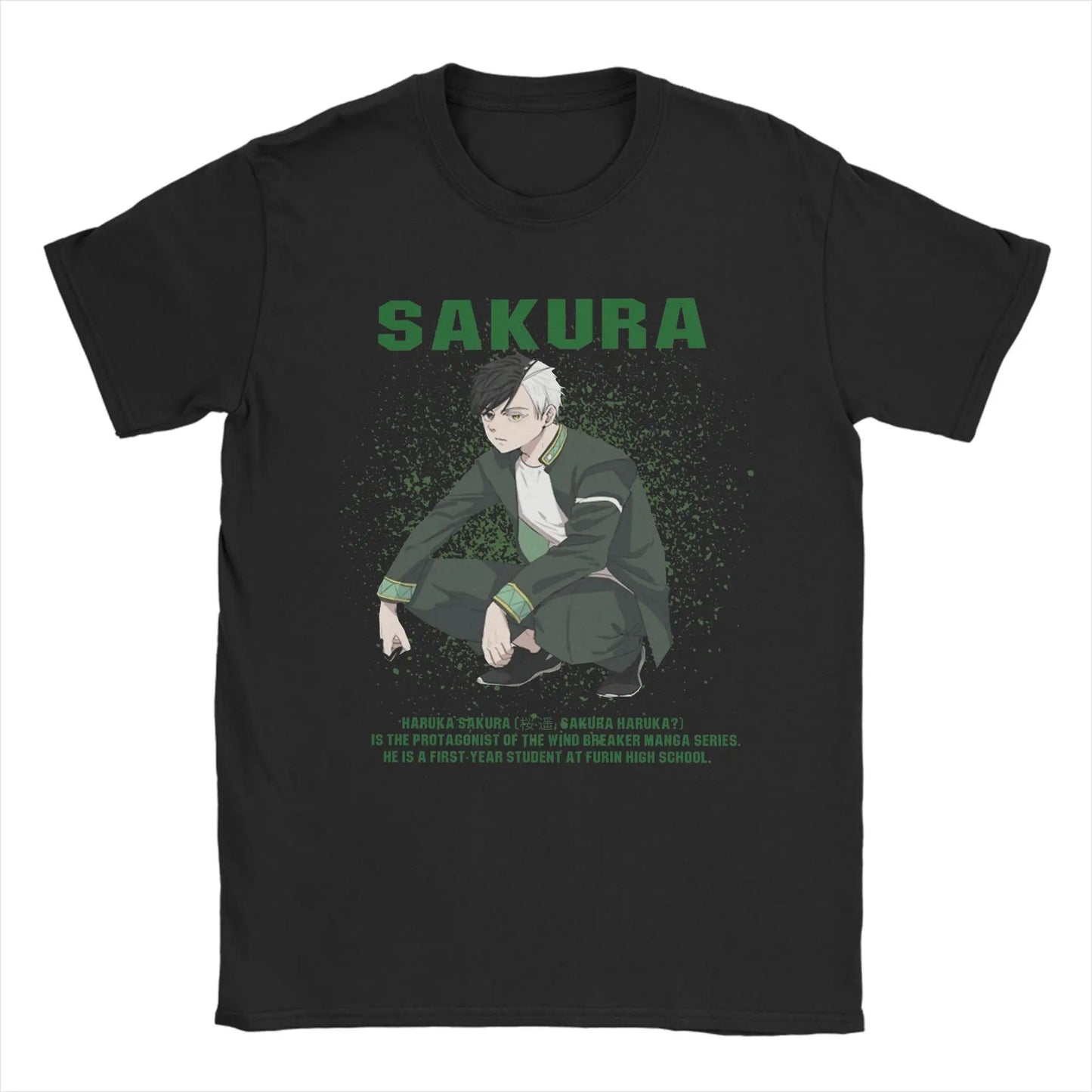 Wind Breaker Men's T Shirt Hayato Suo Funny Tees Short Sleeve O Neck T-Shirt 100% Cotton Big Size Clothing Peaceful Pleasures Health and Wellness