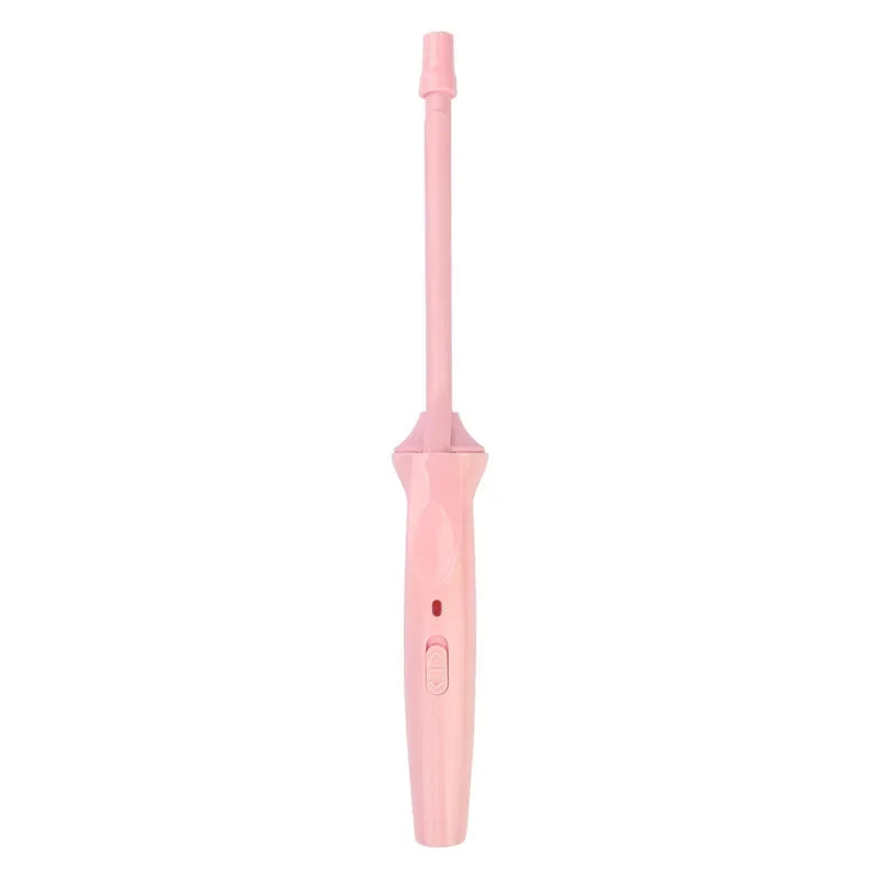 Mini Hair Curling Iron 9mm Curler Wand Professional Curly Tongs Ceramic Electric Salon Styling Tool Small Crimping Iron Peaceful Pleasures Health and Wellness Pink US