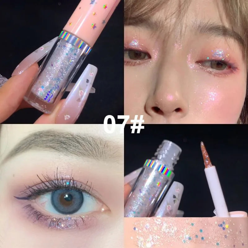 6-Piece Glitter Liquid Eyeshadow Set – Shimmer & Sequin Pens