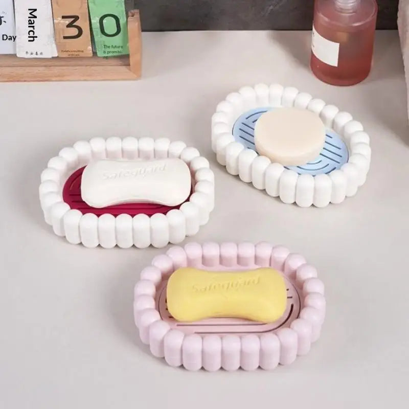 Portable Bathroom Soap Tray with Integrated Draining System Durable Longlast Plastic Peaceful Pleasures Health and Wellness