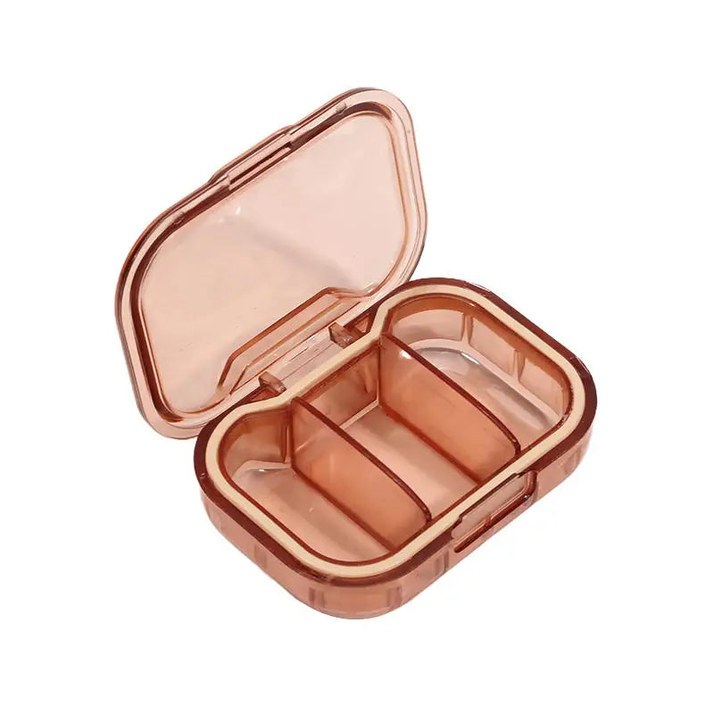 1/2/3Pcs Mini Medicine Pills Box Drug Storage Box Pills Dispenser Pill Organizer Tablet Pillbox Case Container Portable Peaceful Pleasures Health and Wellness Coffee