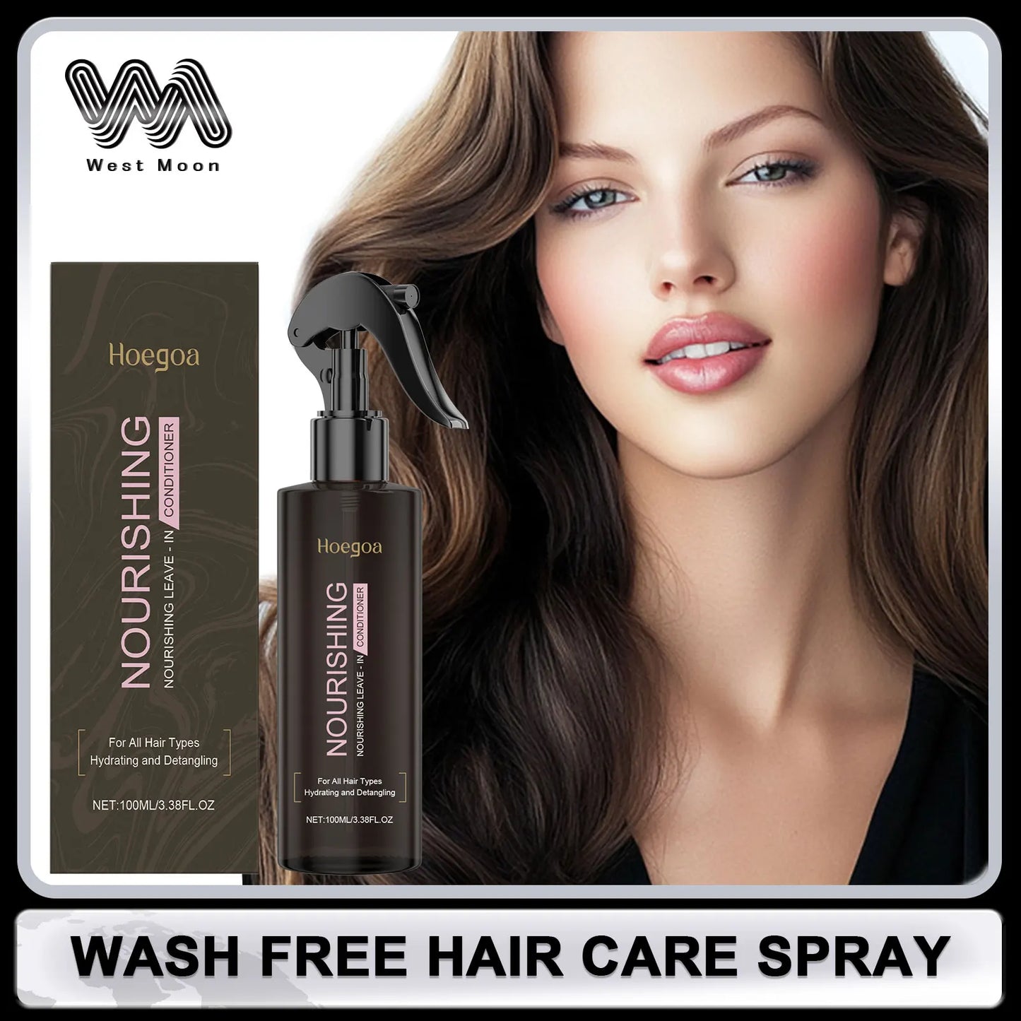 HOEGOA Hair Repair Spray – Anti-Frizz, Oil Control, No Rinse
