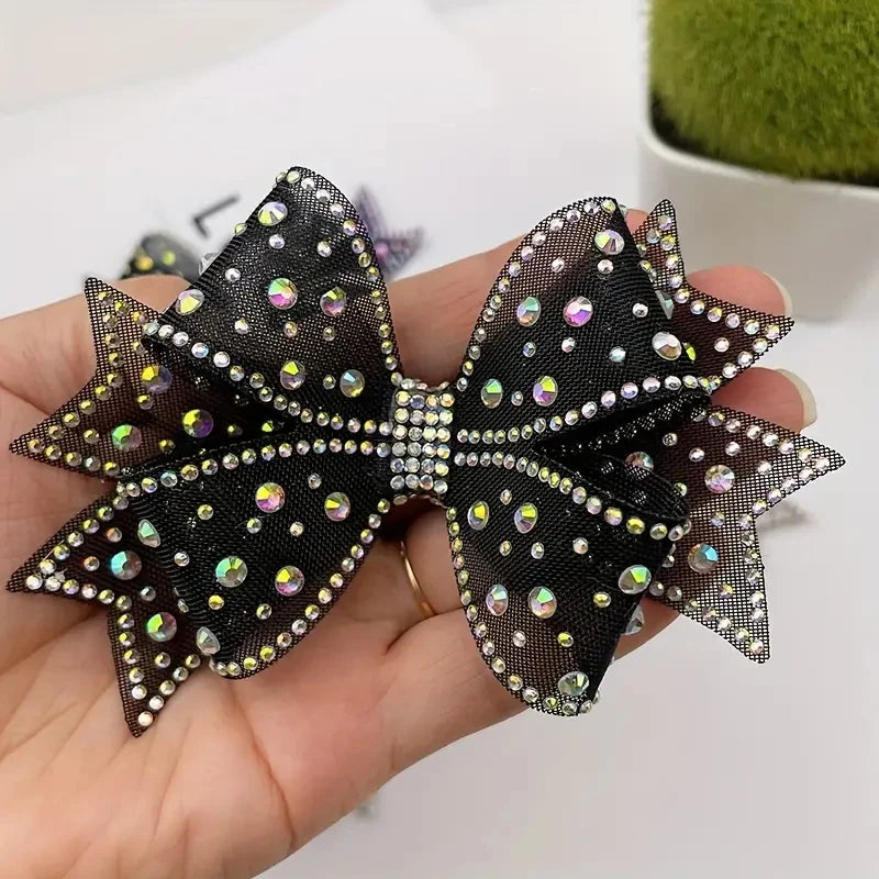 Shoe Clip Flower Bow DIY Detachable Shoe Accessories for Heels Flats French Style Diamante Decor for Hat Hair Band Dress Peaceful Pleasures Health and Wellness Black