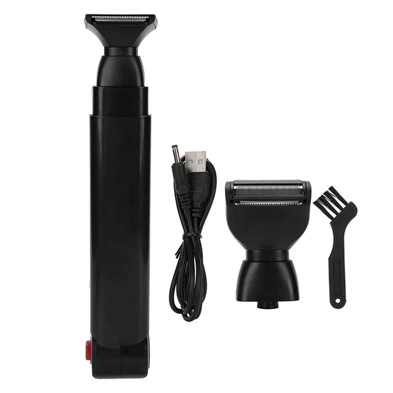 Cross-border New Arrival USB Charging Double-headed Electric Back Hair Removal Device with ABS Housing Washable Peaceful Pleasures Health and Wellness black