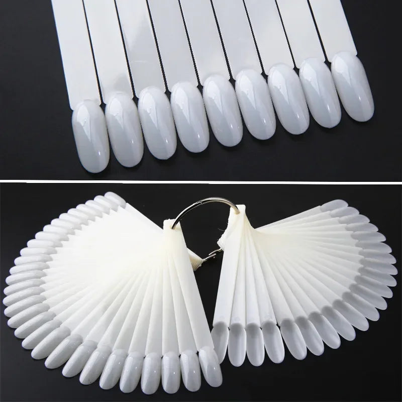 2sets Manicure Tool, 50 Pcs Fan Shaped Showing Sticks, Fake Nails Nail Polish Gel Color Palette Card Display Shelf Peaceful Pleasures Health and Wellness China Mainland BF32-0053