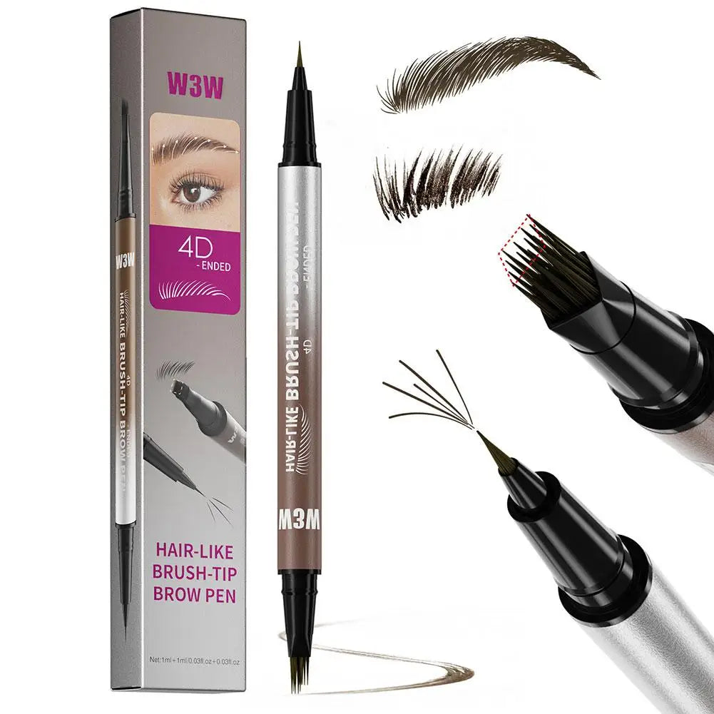 4D Miniature Double Head 2in1 Eyebrow Eyeliner Pencil - Waterproof Non Smudge Multi Color Liquid Eyebrow Pencil Dual Use Eye Peaceful Pleasures Health and Wellness 04