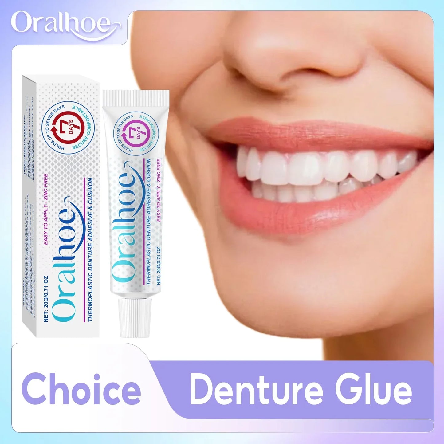 Oralhoe Strong Denture Adhesive Cream – 20g False Teeth Glue