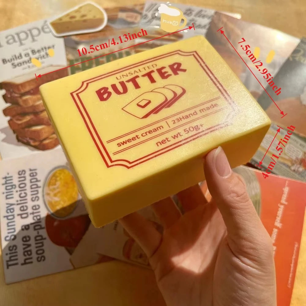 Butter Block Squishy Toy Slow Rising Squeeze Toy Butter Bar Brick Squishy Fidget Toy Anti Stress Release Hand Relax Gift Peaceful Pleasures Health and Wellness