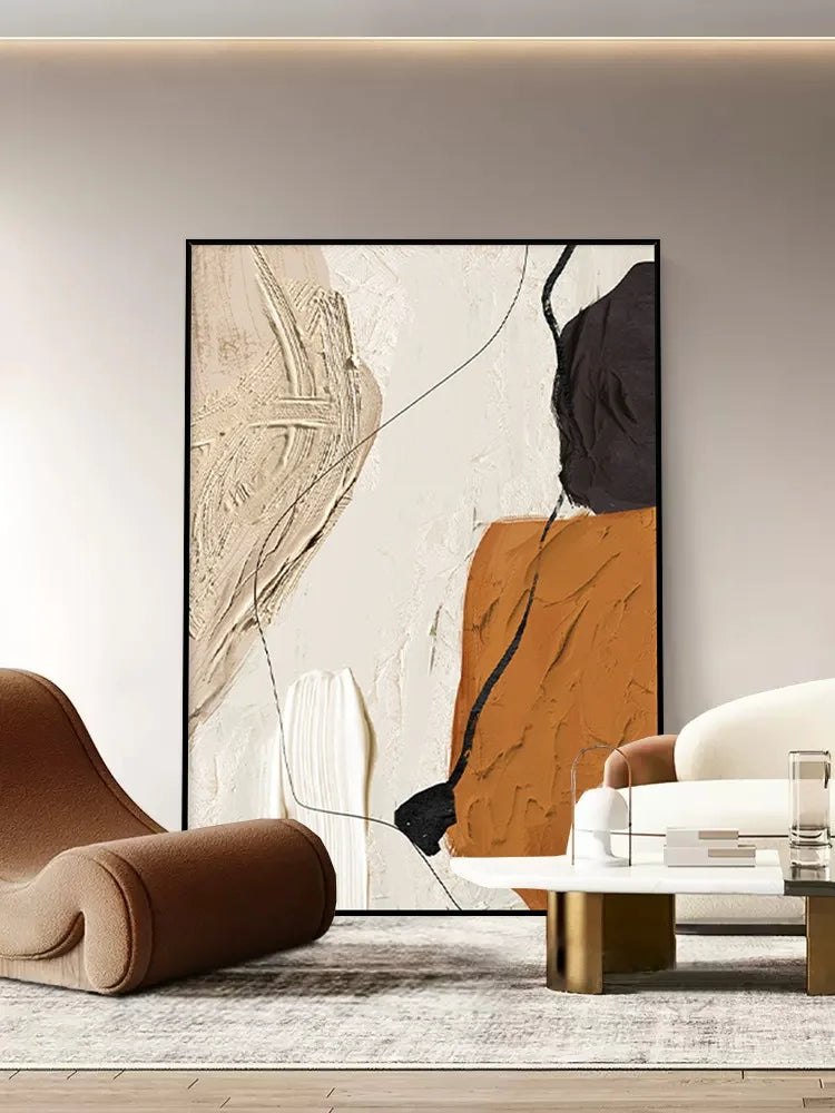 Hand-painted Abstract Pictures Oil Paintings Customizable on demand Modern Warm Colors On Canvas living A room Bedroom Wall Art Peaceful Pleasures Health and Wellness