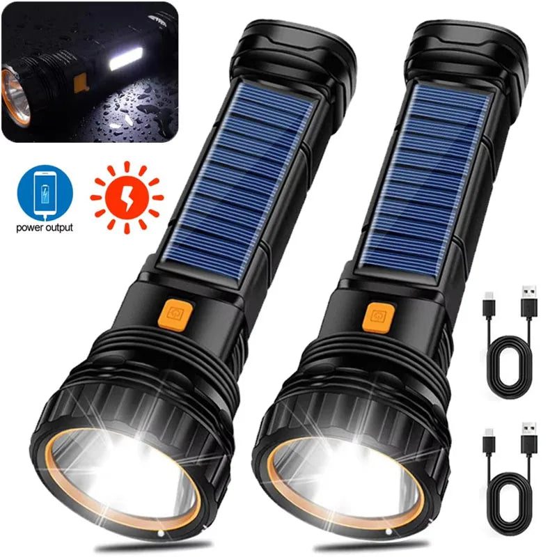 Mikenoon Solar Tactical Flashlight – 500m Range & Power Bank