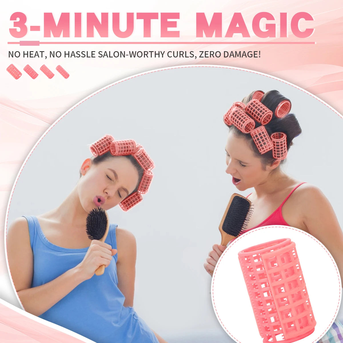 12Pcs/Set Heatless Hair Curler No Heat Hair Rollers Plastic Lazy Curls Root Perm Rods Curling Bangs Hair DIY Hair Styling Tools Peaceful Pleasures Health and Wellness