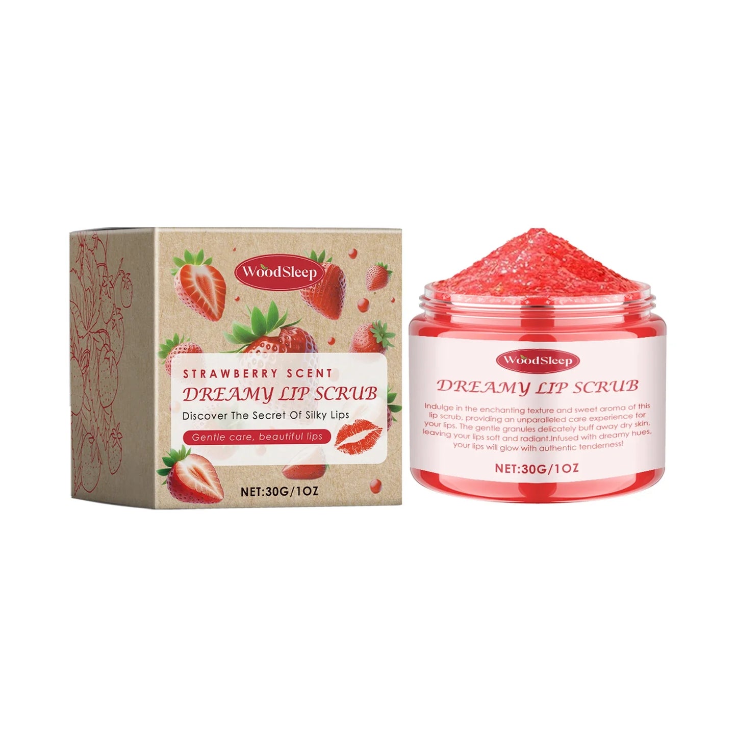 WOODSLEEP Coconut Vanilla Lip Scrub – Exfoliate & Moisturize