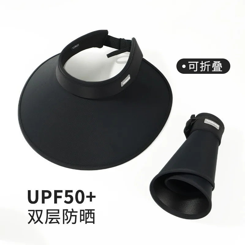 Women's 2024 Large Brimmed Sunscreen Hat Peaceful Pleasures Health and Wellness black