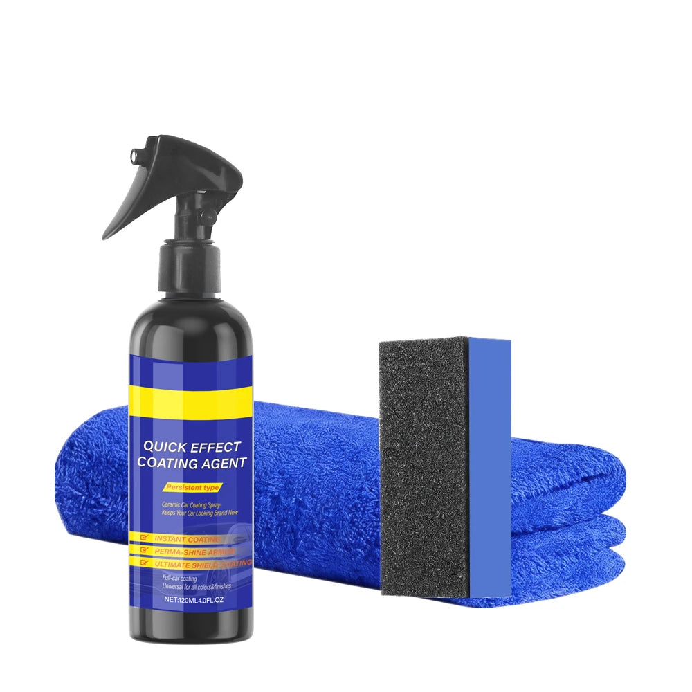 Car Coating Spray Quick Effect Coating Agent Coat Car Wax Car Scratch Wax Coating Spray Oil Film Emulsion Glass Cleaner Peaceful Pleasures Health and Wellness 120ml set