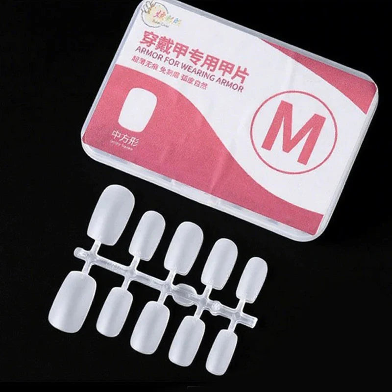 100pcs Clear Press-On Nail Tips – Full Cover Ultra-Thin False Nails