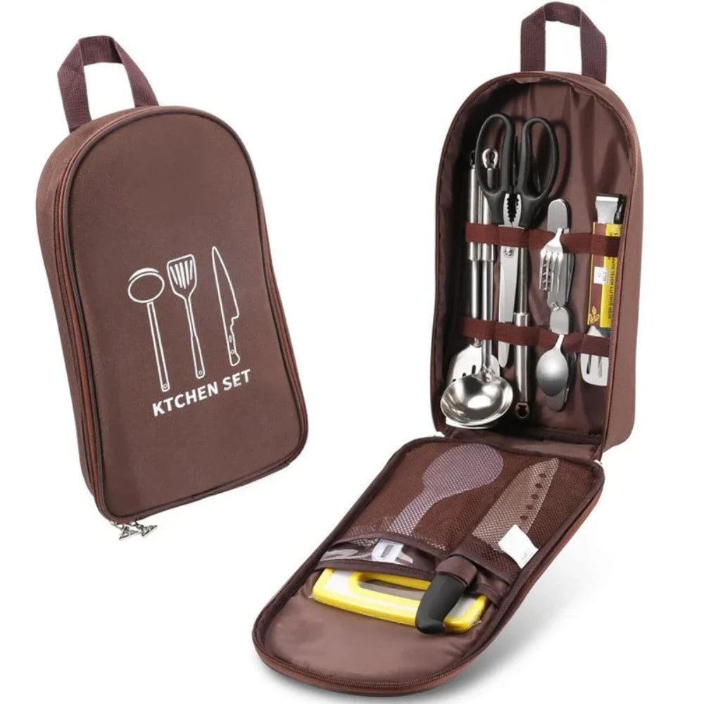 Outdoor Cookware Portable Storage Bag Outdoor Camping Kitchenware Storage Bag Tableware Picnic Supplies Camping Tools Storage Peaceful Pleasures Health and Wellness