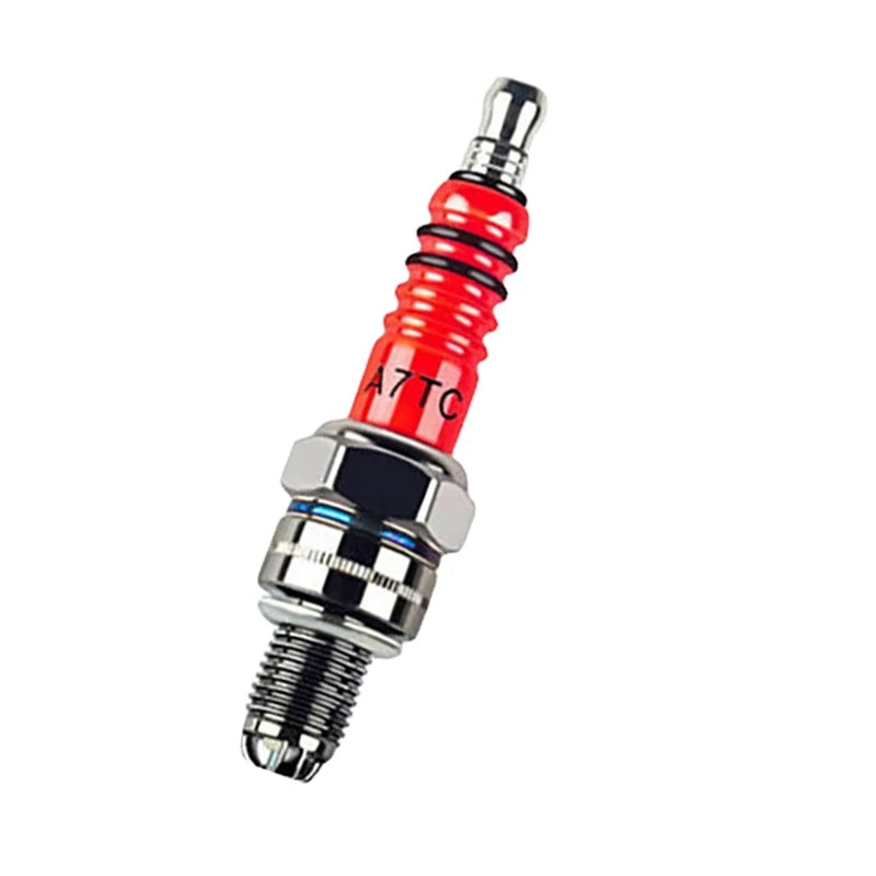 Racing 3 Electrode 10mm Spark Plug A7TC Fits For GY6 50CC 110CC 125CC 150CC ATV Scooter Dirt Bike Go Kart Motorcycle Accessories Peaceful Pleasures Health and Wellness